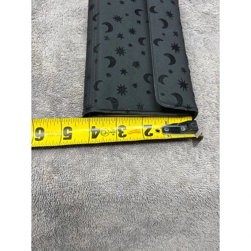 Vtg Black Celestial Moon Stars Planner Cover Organizer Agenda Binder Folio Case